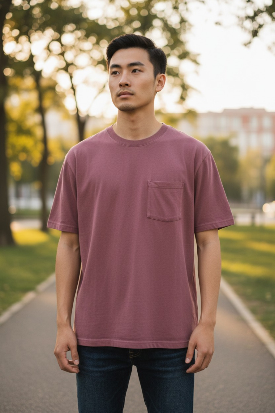 GAP  Men's Short-Sleeved Pocket T-Shirt Color: Reddish-Brown Size: Large